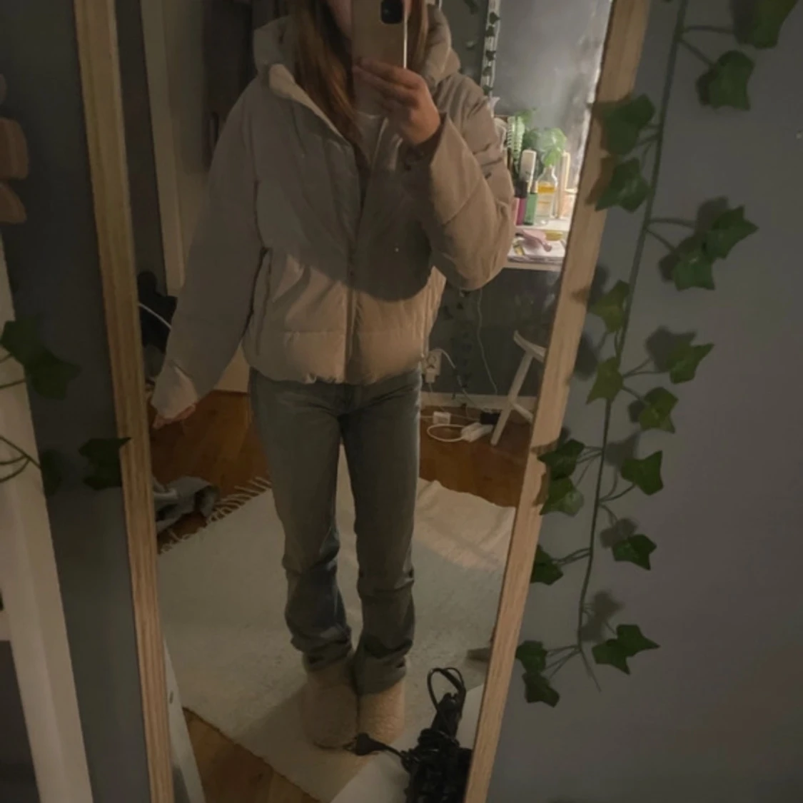 Grå pufferjacka - 90