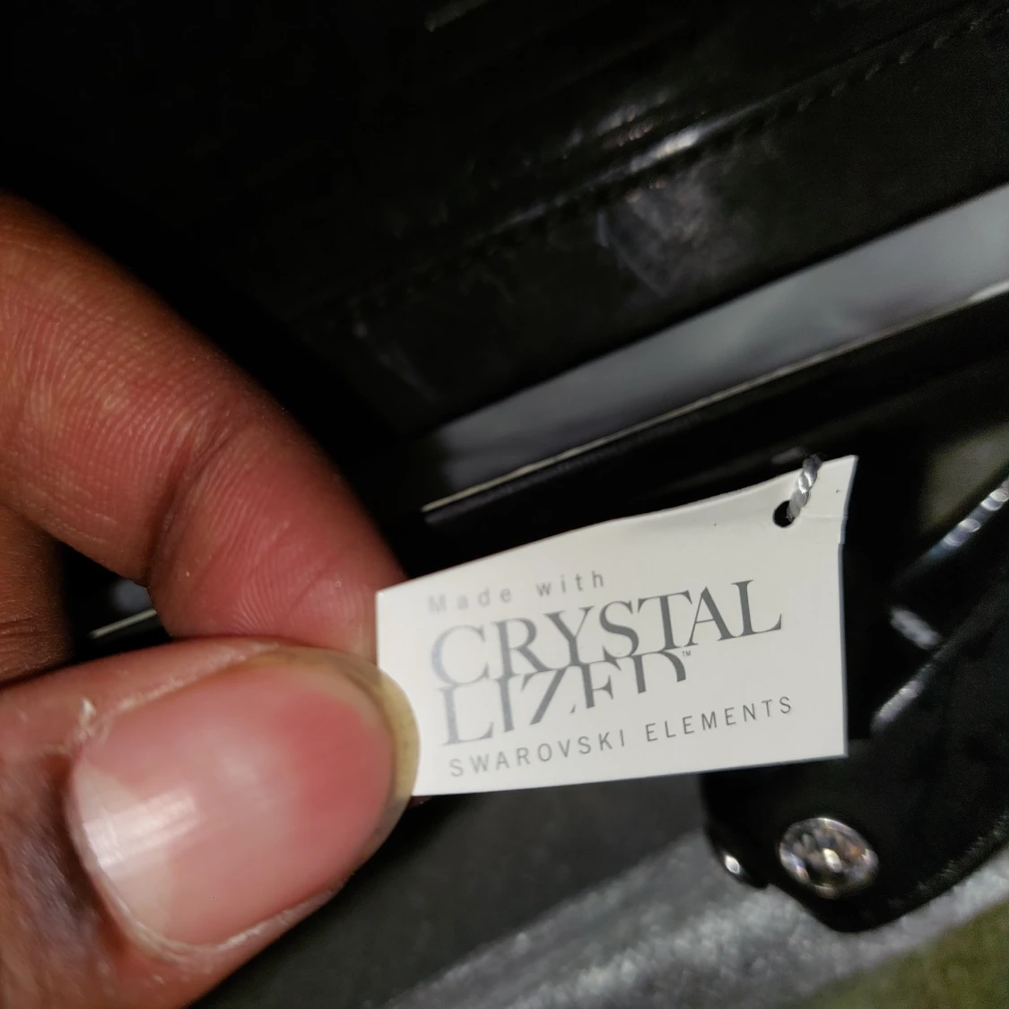 Svart kuvertväska med Swarovski-element - 92