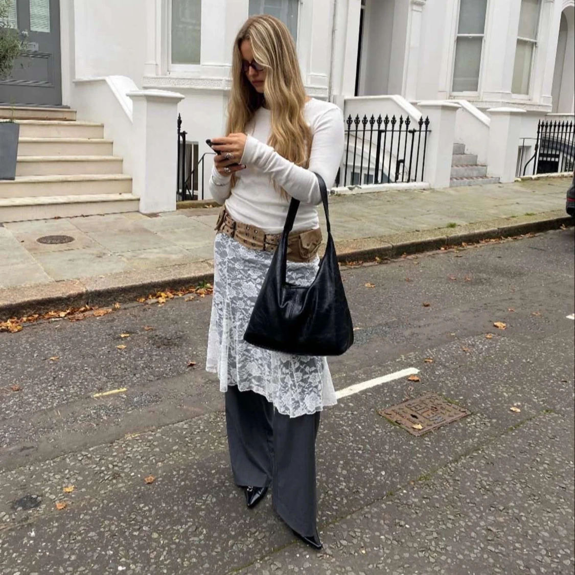 noirvere axelväska i skinn  - 4