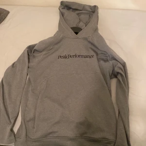Grå hoodie från Peak Performance - Säljer en stilren grå hoodie från Peak Performance i storlek XL. Tröjan har en klassisk design med en bekväm huva och Peak Performance-loggan tryckt på bröstet. Perfekt för en avslappnad stil.