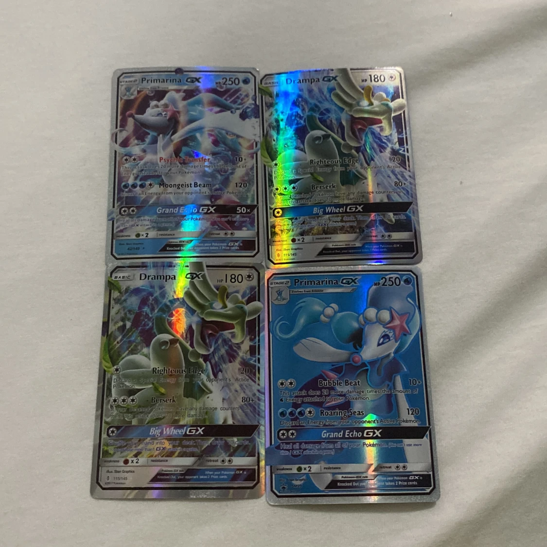 Pokémon GX-kort: Primarina och Drampa