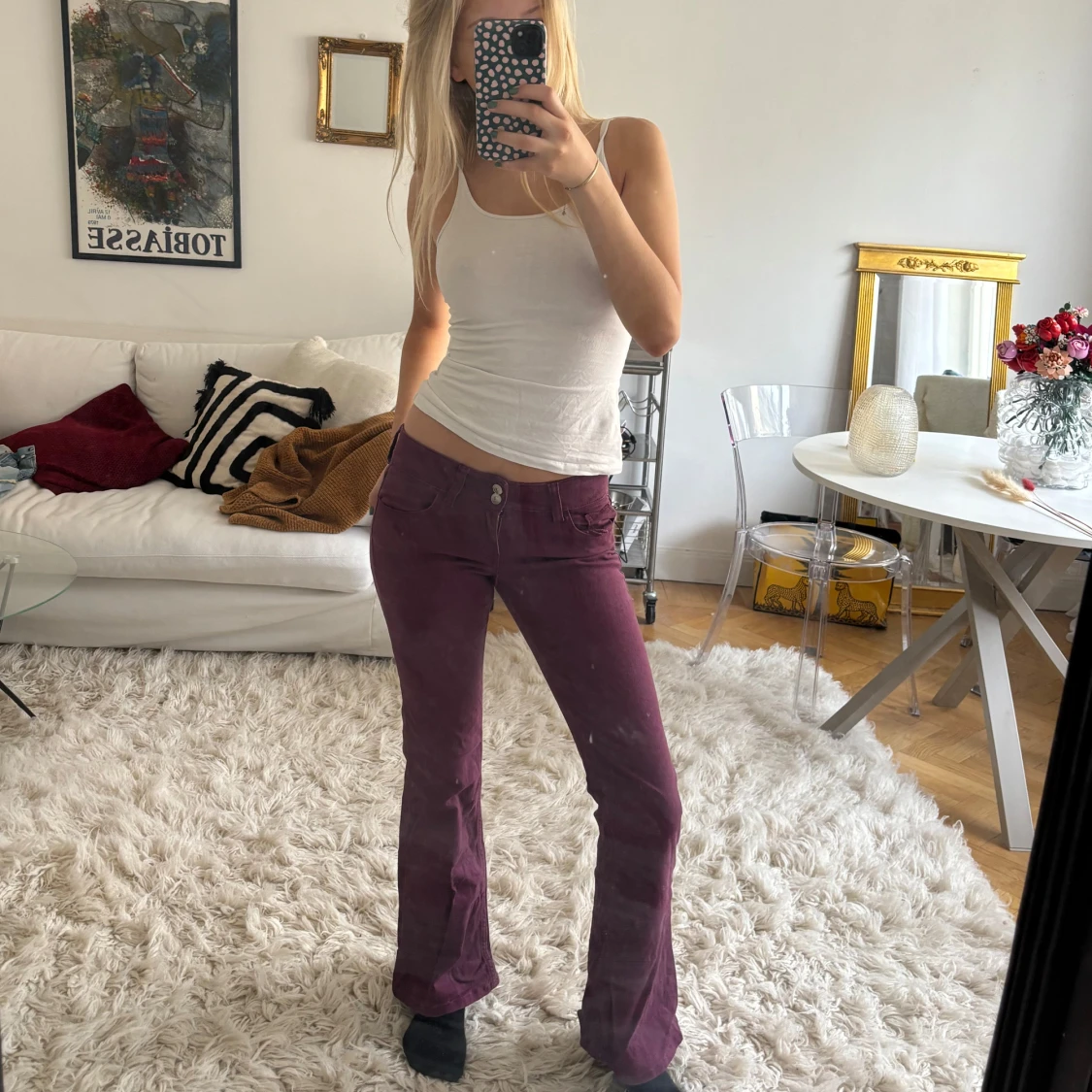Lågmidjade lila jeans