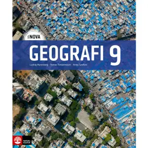 I SOL NOVA Geografi får eleven kunskaper om varför vår jord ser ut som den gör och vad som bidrar till att den hela tiden formas och förändras. Utgångspunkten är att eleven ska förstå den värld hen lever i, för att kunna planera för en hållbar framtid. Geografi 7 inleds med ett kapitel om vad geografiämnet handlar om och varför vi läser just geografi. Därefter följer kapitel som behandlar kartan, jordens inre och yttre krafter, jordens befolkning samt resurser och hållbarhet. I läromedlet finns även ett kapitel med relevant namngeografi. I Geografi 7 läggs grunderna för att förstå geografiämnets karaktär. Geografi 8 fördjupar elevernas kunskaper om hur vi skapar en hållbar framtid när vi brukar, förädlar och transporterar resurser. Till exempel lyfts områden som produktion och konsumtion, handel och transporter samt klimat i förändring. Läromedlet avslutas med ett kapitel om Agenda 2030. Geografi 9 utvecklar elevernas kunskaper om jordens befolkning. Eleverna får exempelvis kunskaper om hur människor har förflyttat sig över jorden och vilka konsekvenser som uppstår i spåren av det. Kapitel om människors skilda levnadsvillkor i världen samt städer i förändring är ytterligare exempel på innehåll. Den återkommande frågan är hur livet på jorden kan bli hållbart. Läromedlet avslutas med ett kapitel där eleverna får analysera geografiska frågor ur olika perspektiv.    Format Häftad   Omfång 156 sidor   Språk Svenska   Förlag Natur & Kultur Läromedel och Akademi   Utgivningsdatum 2022-07-22   Medverkande Ludvig Myrenberg   Medverkande Anna Tyrefors   ISBN 9789127453838  