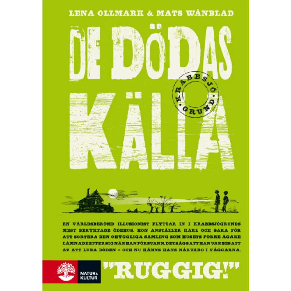 En illusionist flyttar in i ett hus i Krabbsjögrund. Hon anställer Karl och Sara för att sortera alla de föremål som husets förre ägare samlade på sig innan han försvann under mystiska omständigheter. Det ryktas att han visste ett sätt att lura döden. I husets källargångar hittar Karl och Sara ett altare, byggt kring en källa. De förstår att det är källan som ger evigt liv – men inte på det sätt som alla har trott. Och priset för odödligheten är oerhört högt. De dödas källa är den tredje boken om den mystiska staden Krabbsjögrund. Här i reviderad utgåva.   Serien om Karl Dymling är spänningsläsning för bokslukaråldern. Insprängda i berättelsen ligger fristående spökhistorier som speglar berättelsen om Karl och Sara. Besök hemsidan Krabbsjogrund.se för fler kusligheter! Lena Ollmark (född 1968) är journalist, författare och konstnär. Hon skriver allt från humorböcker och animerade tv-serier till populärpsykologi och skräckboksserier för unga. Mats Wänblad (född 1964) är utbildad förskollärare men jobbar på heltid som författare och översättare.    Format Inbunden   Omfång 180 sidor   Språk Svenska   Förlag Natur & Kultur Allmänlitteratur   Utgivningsdatum 2015-10-03   Medverkande Mats Wänblad   Medverkande Oscar Liedgren   ISBN 9789127138711  . Böcker.