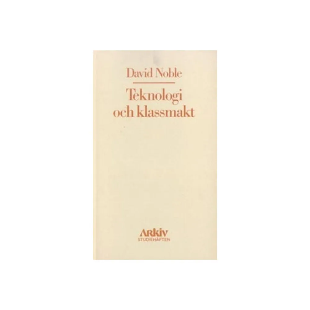 I denna redan klassiska studie från 1979 undersöker David Noble utvecklingen av den teknologi, som ligger bakom införandet av numeriskt styrda verktygsmaskiner (NC-maskiner). I motsats till en vanlig uppfattning visar han att denna teknologi ingalunda är socialt neutral utan är bestämd av företagens kontrollintressen. Christian Berggren belyser dessutom hur NC-tekniken spridits i Sverige.    Format Pocket   Språk Svenska   Utgivningsdatum 1982-01-01   ISBN 9789185118601  . Böcker.