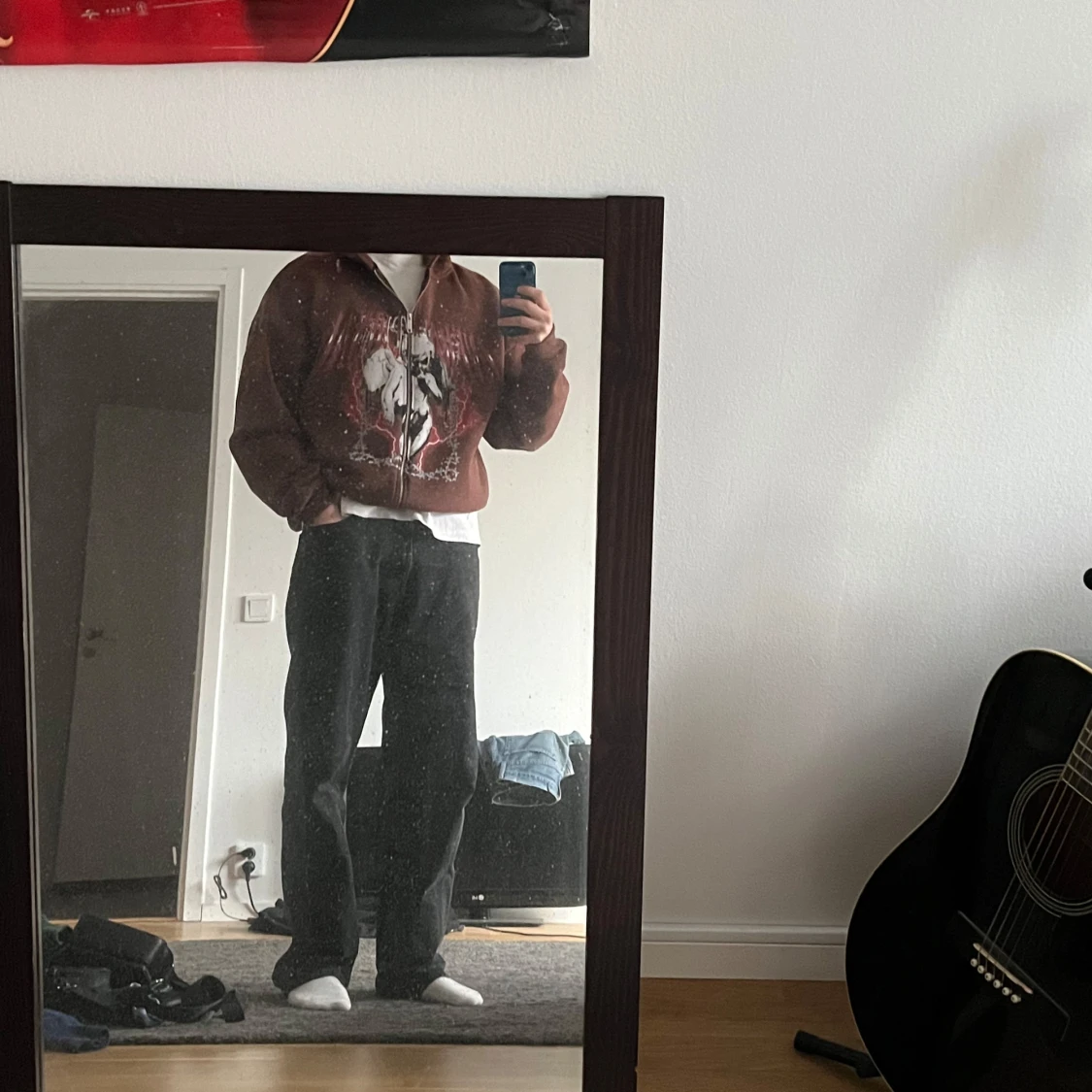 Brun hoodie från Boohooman