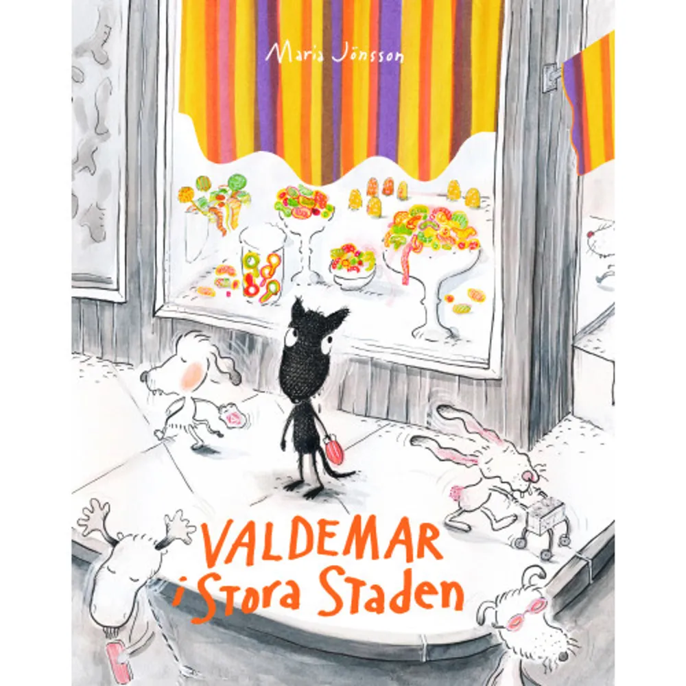 Valdemar vaknar och är hungrig. Hungrig som en varg! Men var är frukosten och var är pappa? Från pappas sovrum hörs bara ett märkligt kraxande. Det visar sig att pappa är sjuk! Vilken tur att Valdemar är en stor varg som kan gå till apoteket och köpa medicin alldeles själv. Men på vägen dit passerar man också godisbutiken Valdemar i stora staden är ett kärt återseende av den lilla favoritvargen som alltid lyckas hitta finurliga sätt att lösa dilemman på! Med en stor portion humor och ett konsekvent barnperspektiv berättar Maria Jönsson i såväl text som bild om staden och dess frestelser.Maria Jönsson är bosatt i Höganäs och är verksam som författare och illustratör. Genom åren har hon både gett ut en rad egna böcker och samarbetat med andra författare. Valdemar i stora staden är den femte boken i hennes omtyckta serie om vargen Valdemar.    Format Inbunden   Omfång 32 sidor   Språk Svenska   Förlag Lilla Piratförlaget   Utgivningsdatum 2023-03-17   ISBN 9789178133789  . Böcker.