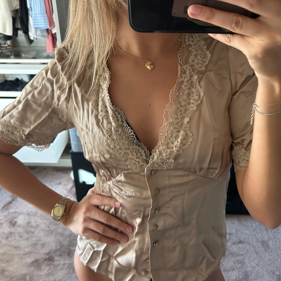 Silkestopp med spets - 90