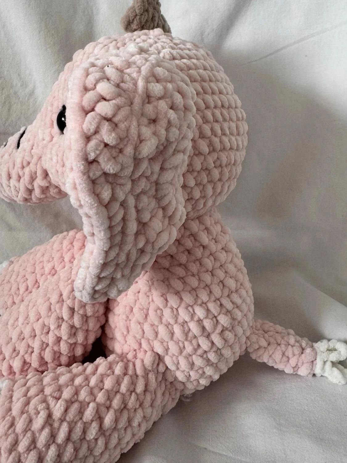 Rosa virkad elefant gosedjur - 1