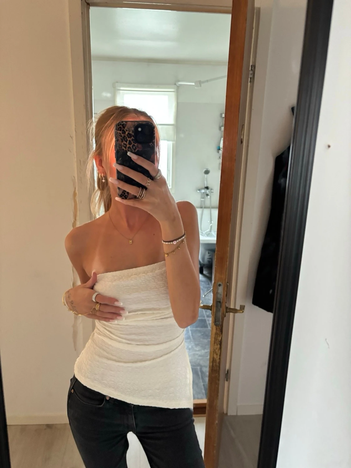 Vit bandeau tubtopp