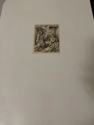 Albrecht Dürer - Två svartvita konsttryck på vitt papper med detaljerade motiv av människor och djur i gammaldags stil. Perfekt för dig som gillar klassisk konst och vill ha något unikt till inredningen. Trycken är små och centrerade på stora ark.
