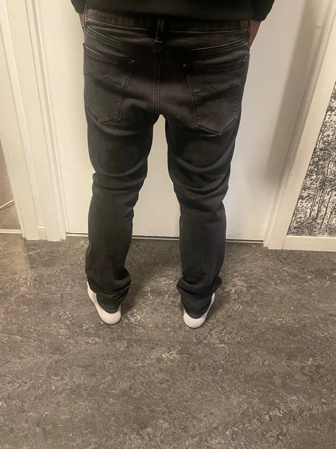 Svarta slim fit jeans - 2
