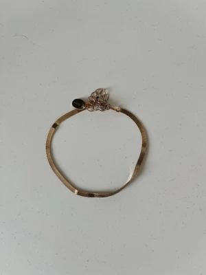 Guldigt ormkedjearmband - Snyggt och stilrent armband i guldfärgad metall med ormkedjedesign. Justerbar längd med förlängningskedja och liten rund bricka vid låset. 