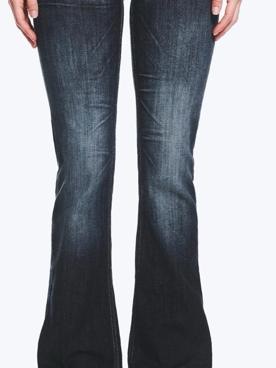 Mörkblå bootcut jeans - 1