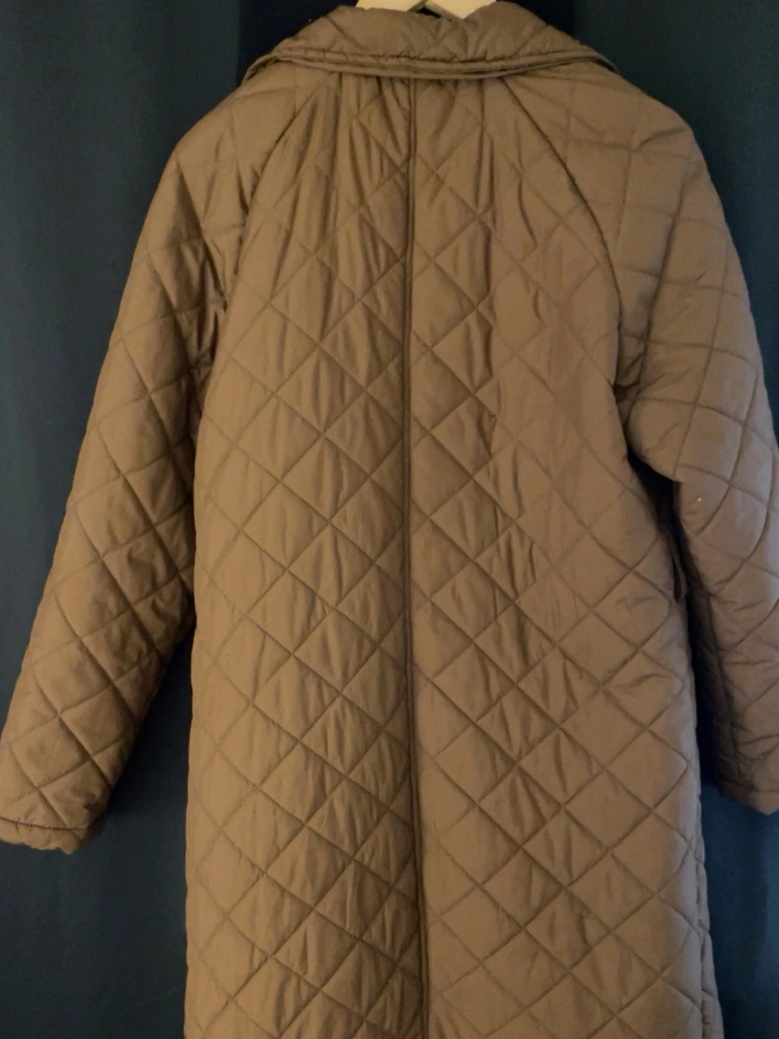 Brun quiltad lång kappa - 3