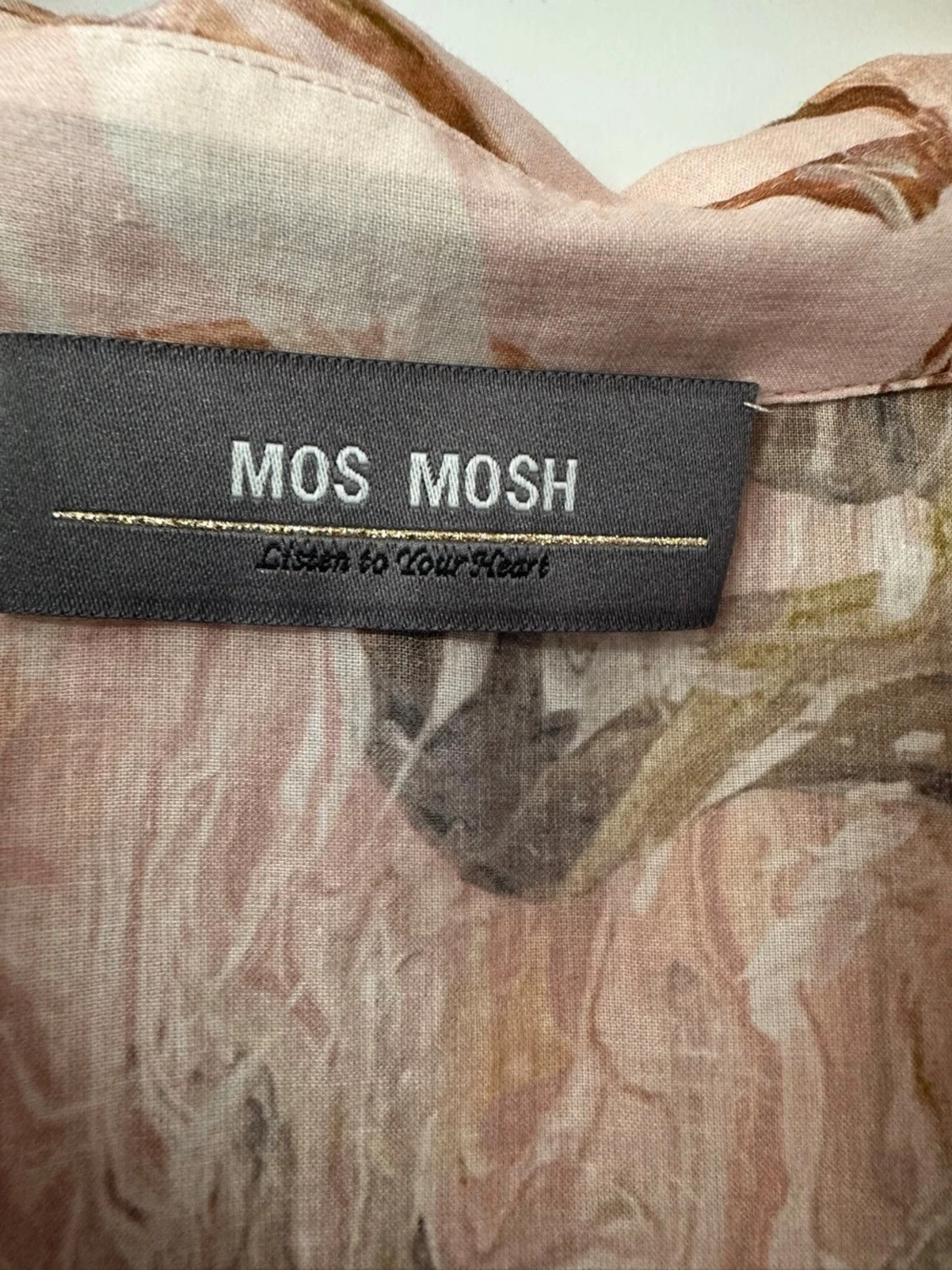 MOS MOSH - Women's Marble Print Ruffle Blouse - size L - 4
