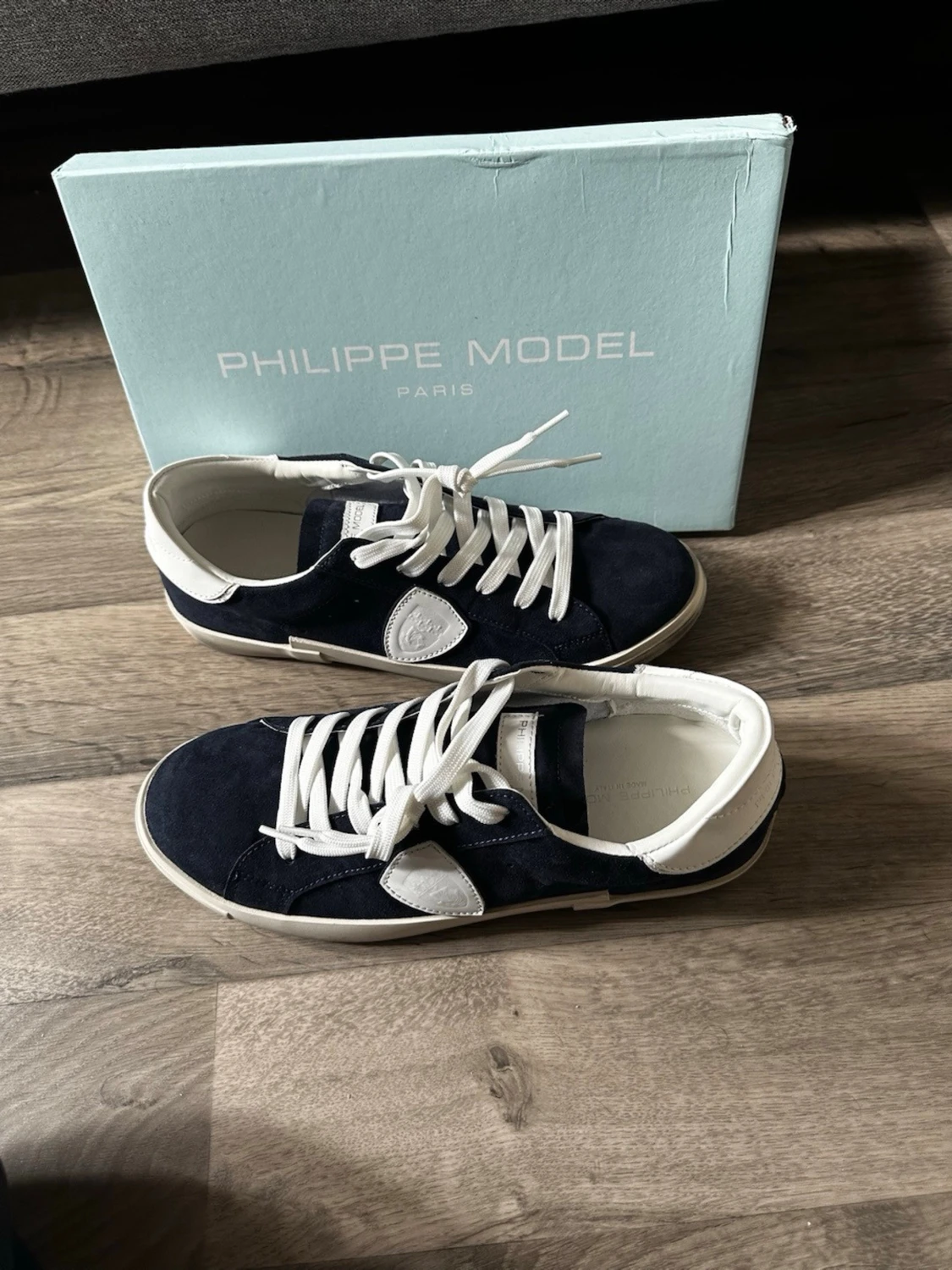 Philippe Model blåa sneakers