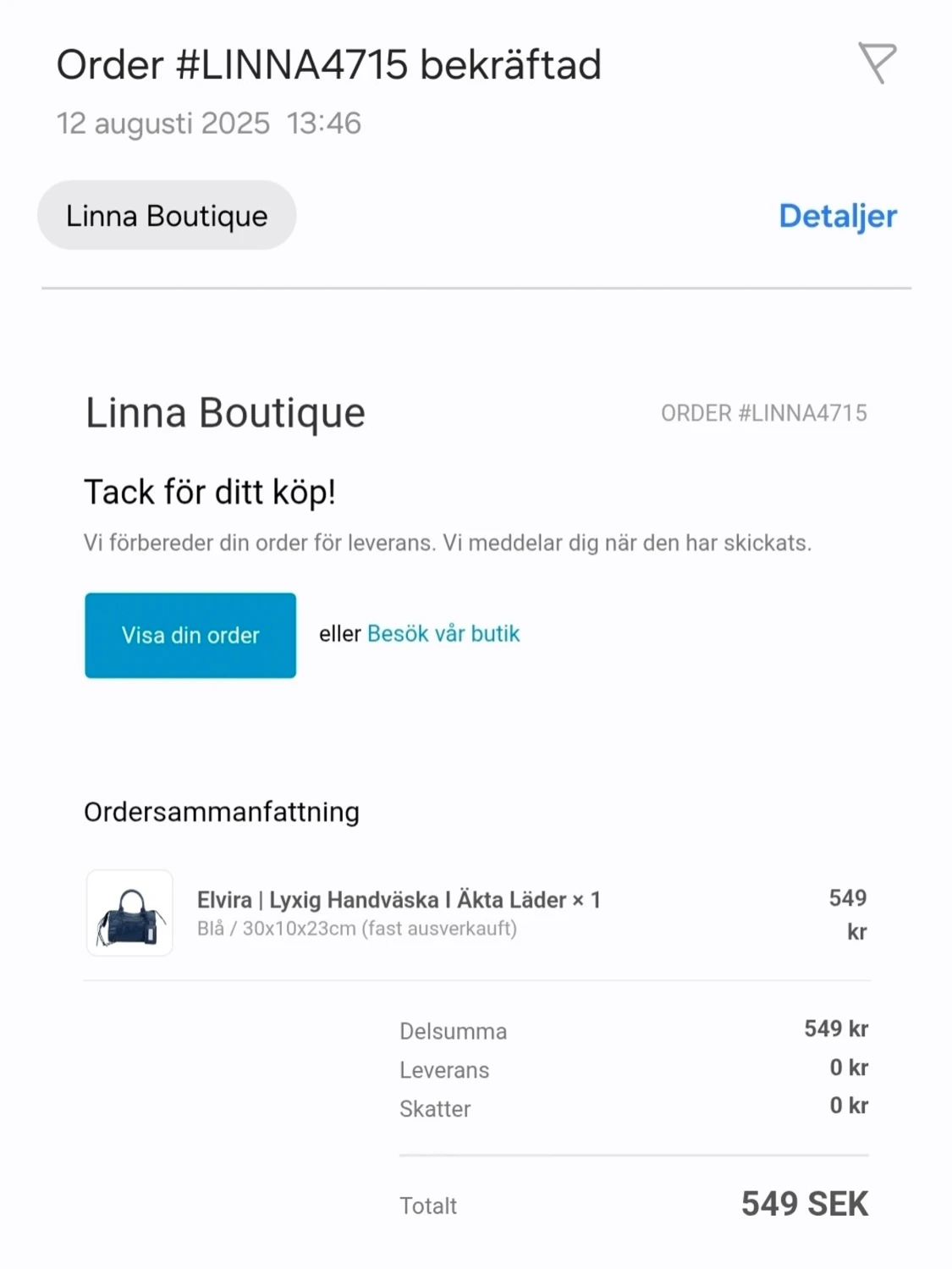 Blå handväska  - 3