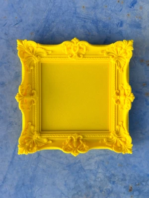 Baroque Photo Frame - ▫ Size: 12x12 cm / 4.7x4.7 inches ▫The frame is suitable for a photo of: 8x8 cm / 3.1x3.1 inches ▫ Material: 3D-printed PLA plastic ▫ Lightweight ▫ Shipped with double-sided tape