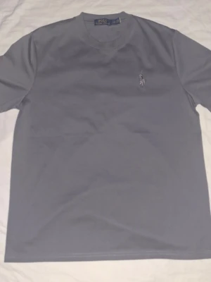 Grå t-shirt från Polo Ralph Lauren - Snygg grå t-shirt från Polo Ralph Lauren med klassisk passform och korta ärmar. T-shirten har en liten broderad logga på bröstet och är tillverkad i mjuk bomull. Perfekt basplagg till garderoben.
