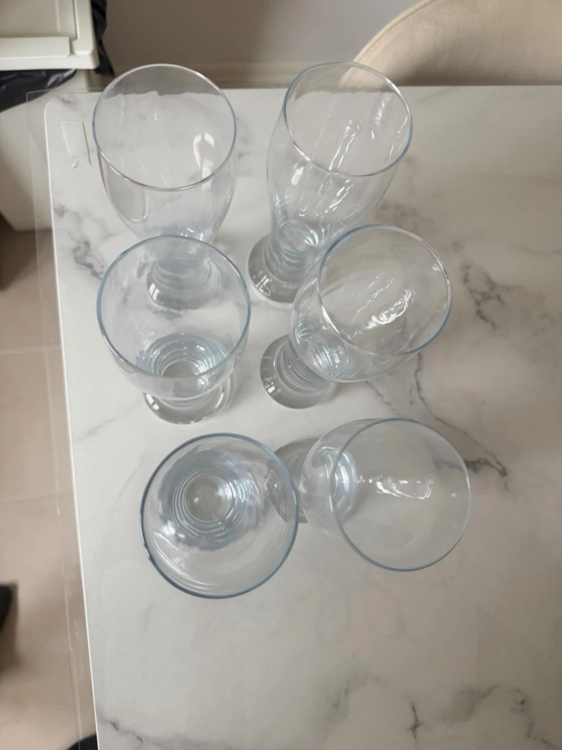 Sex höga ölglas i klart glas - 2