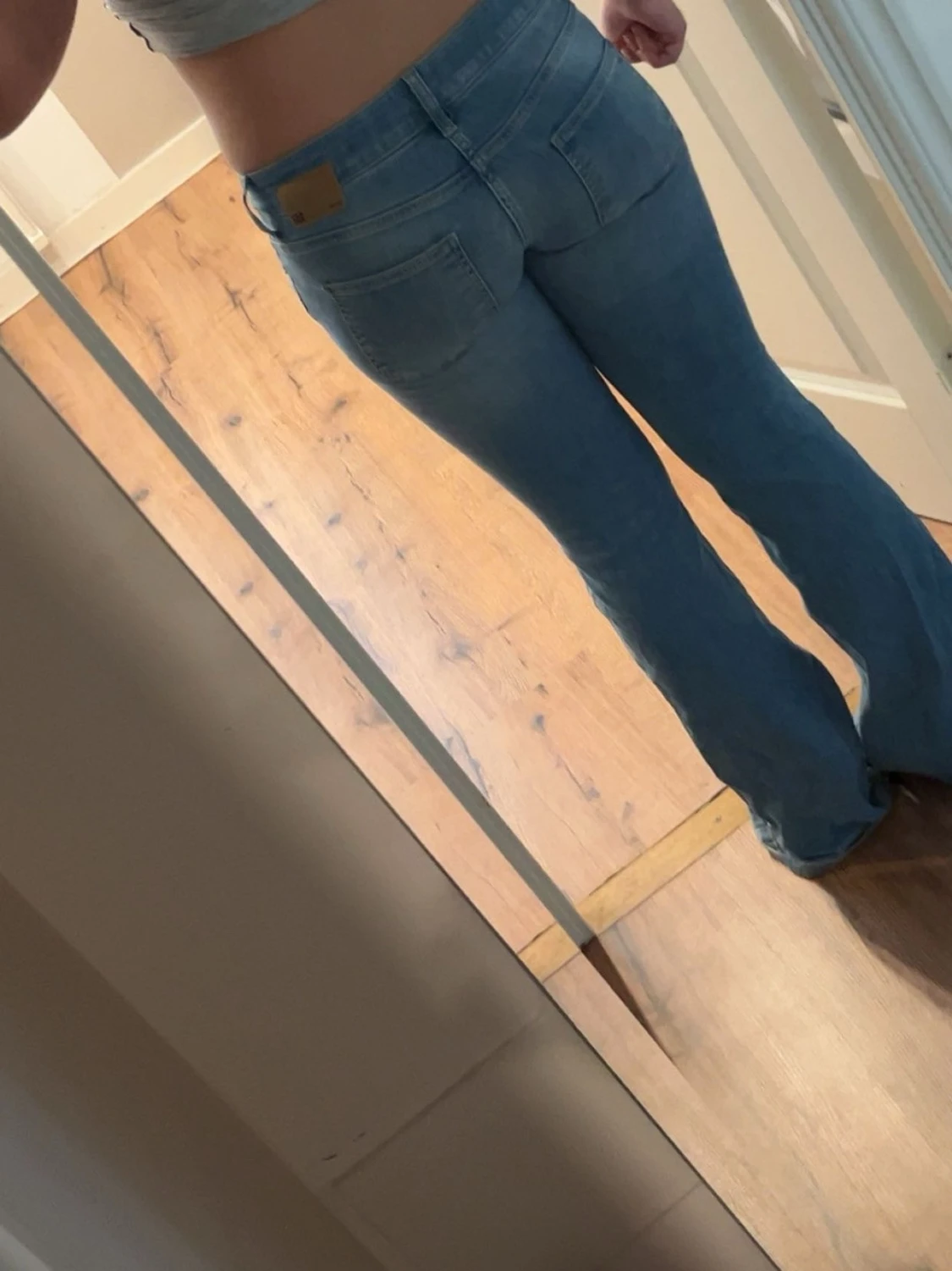 Ljusblå bootcut jeans - 3