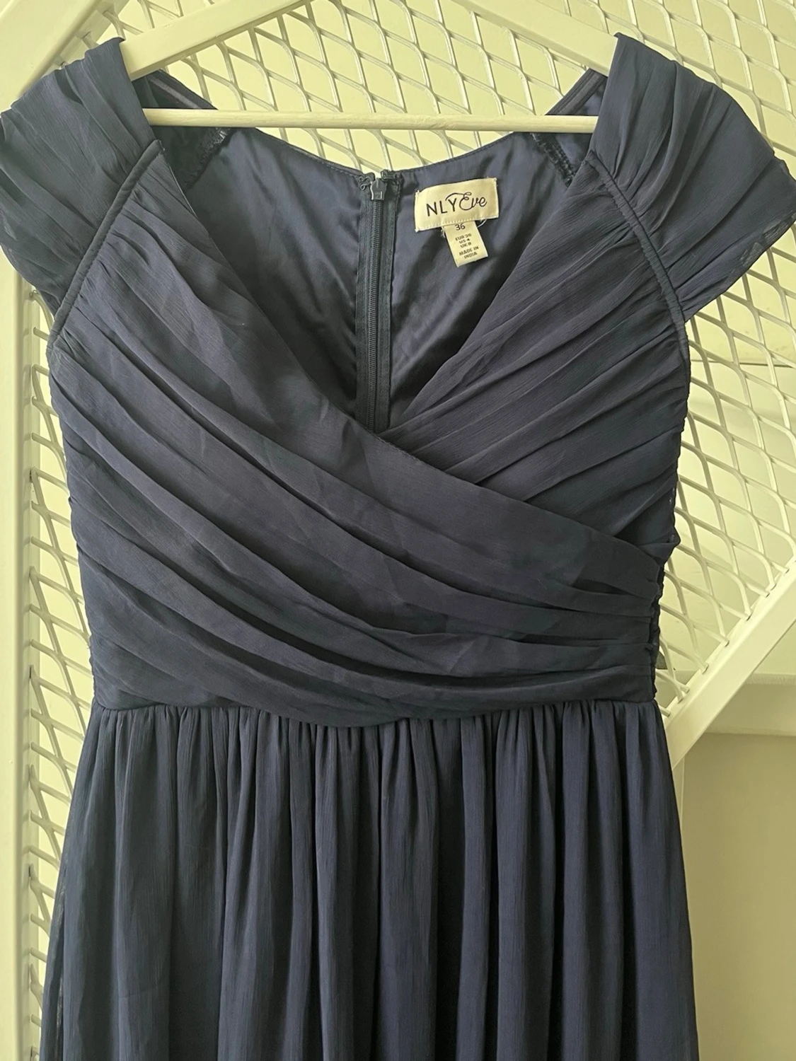Marinblå offshoulder långklänning - 2
