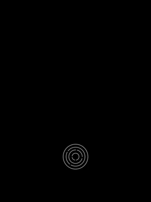 Svart poster med vita cirklar - Minimalistisk poster med svart bakgrund och vita koncentriska cirklar i mitten. Perfekt för dig som gillar enkel och stilren inredning. Tryckt på papper.