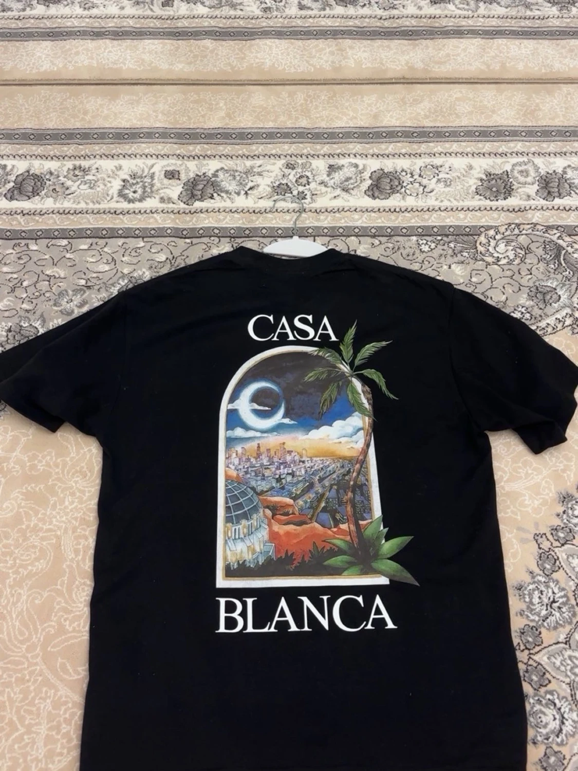 Svart Casa Blanca t-shirt med tryck - 1