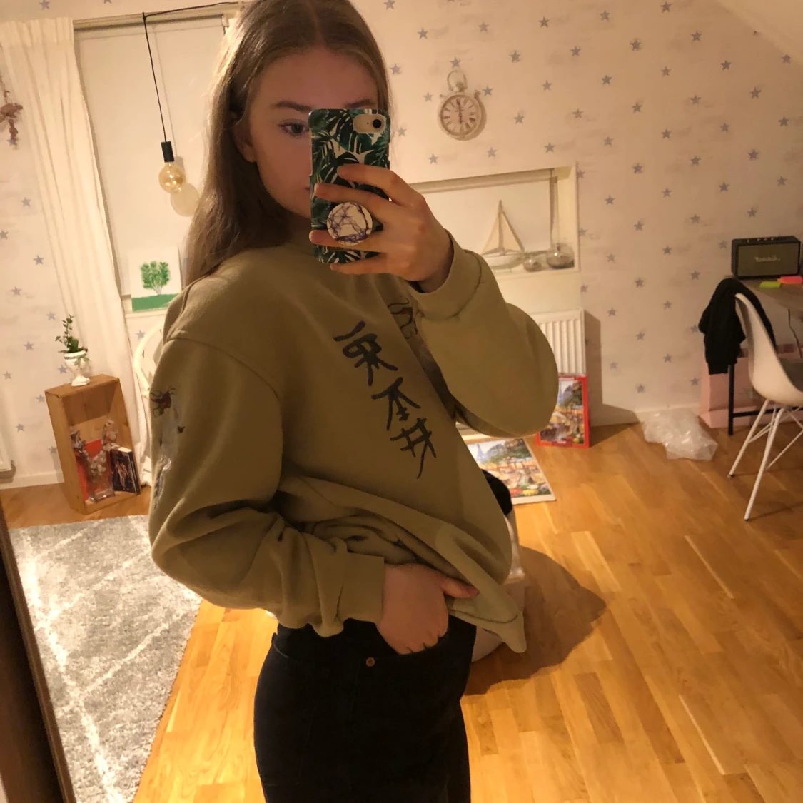 Sweatshirt med tryck - 90