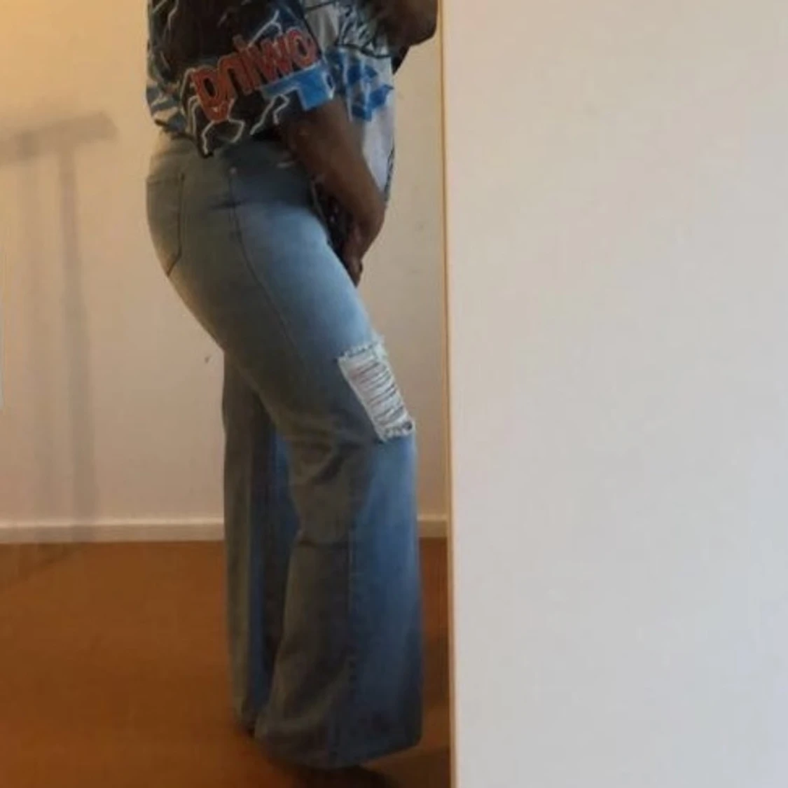 Ljus knapp enkla jeans - 91