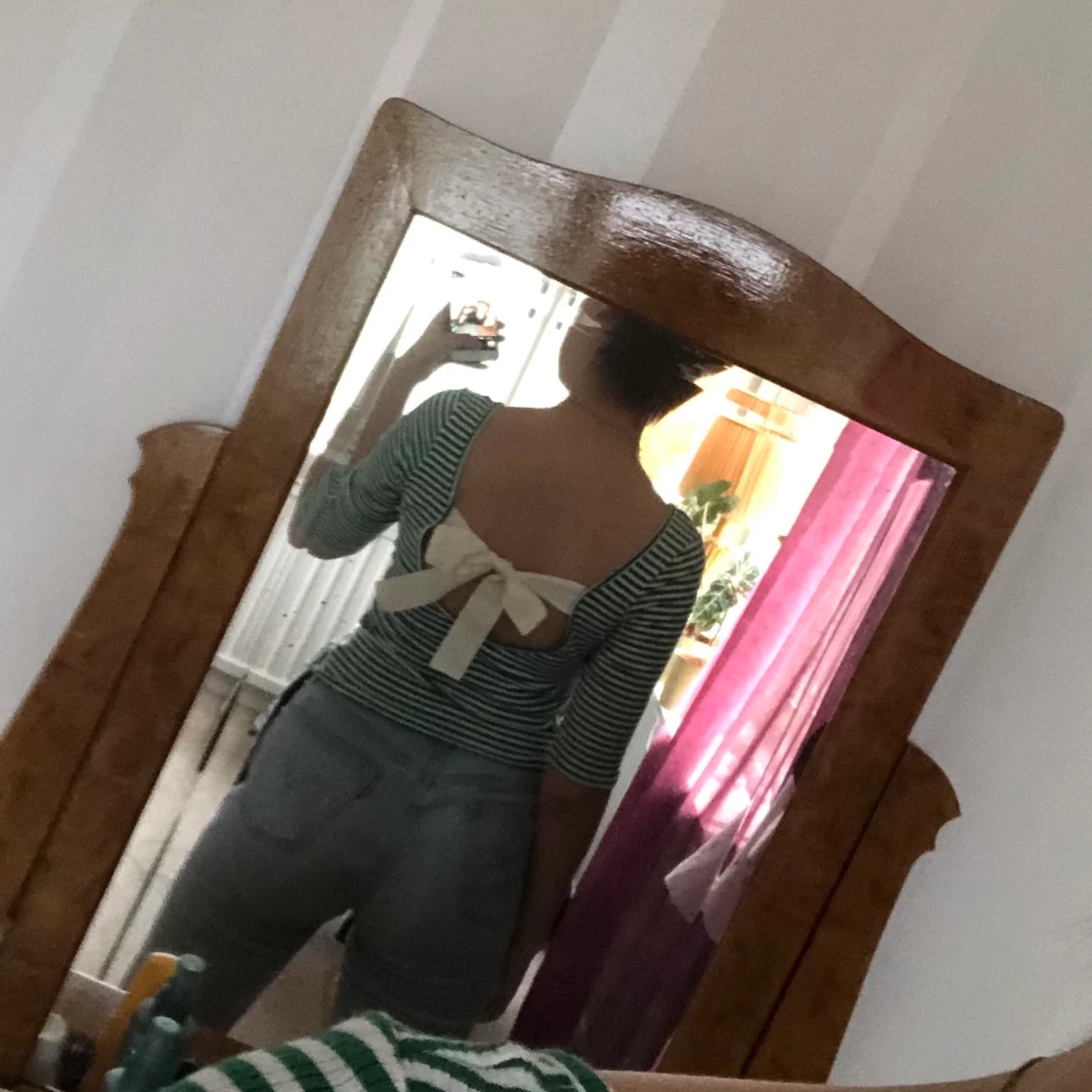 Grön randig topp  - 91