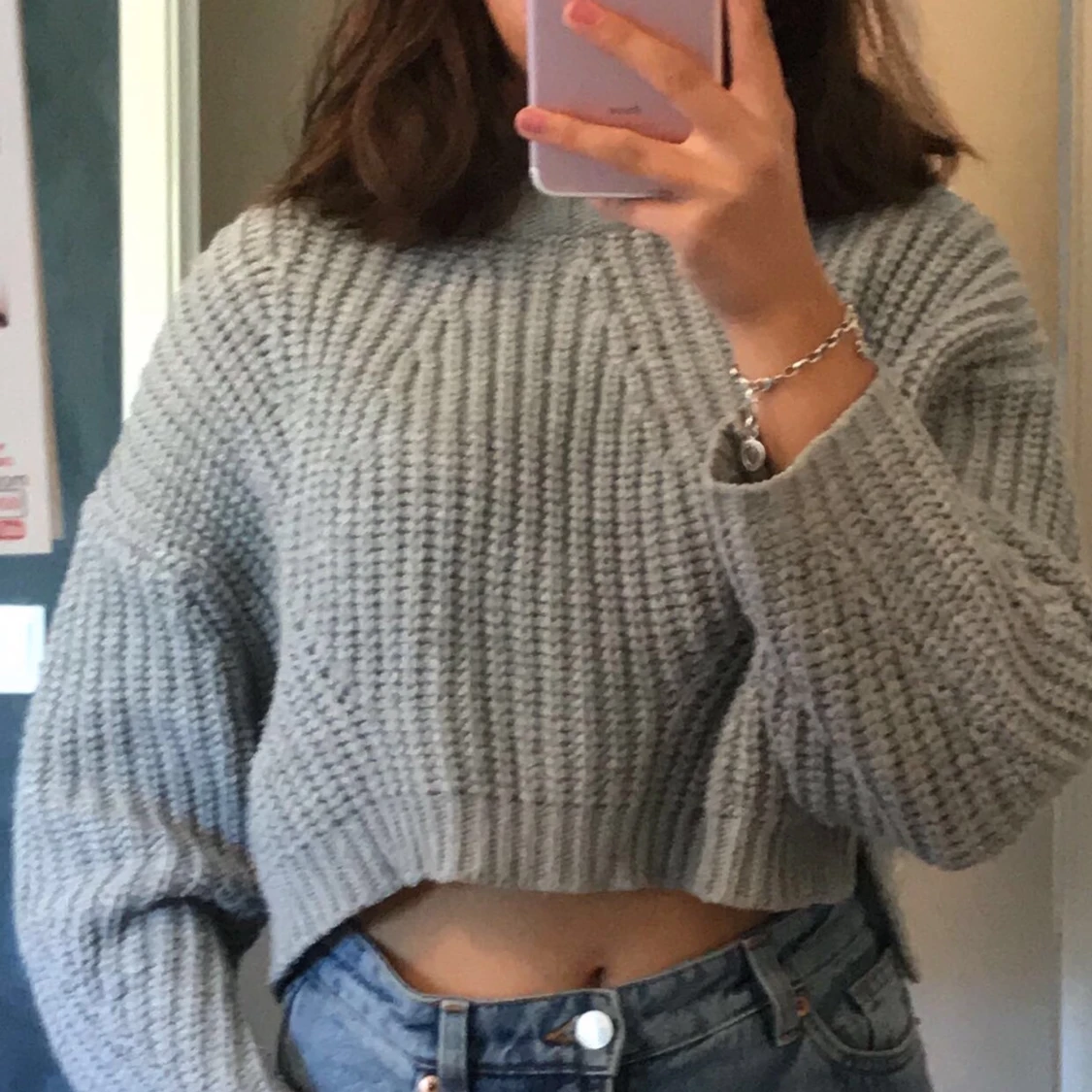 Grå Stickad tröja