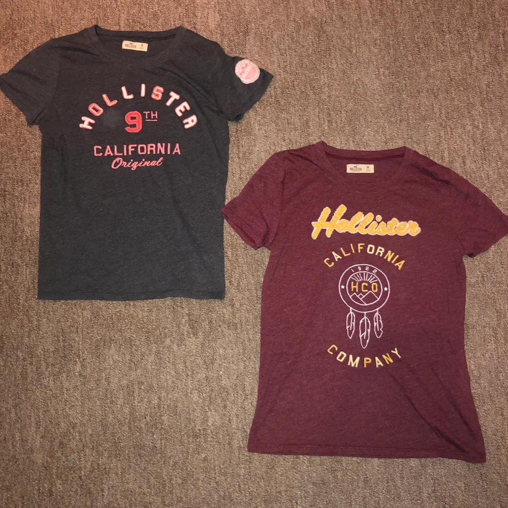 T-shirts från Hollister strl M på båda, fint skick.  1 för 40kr eller båda för 70kr.   Kan mötas upp eller frakta, köparen står för frakten 50kr. T-shirts.