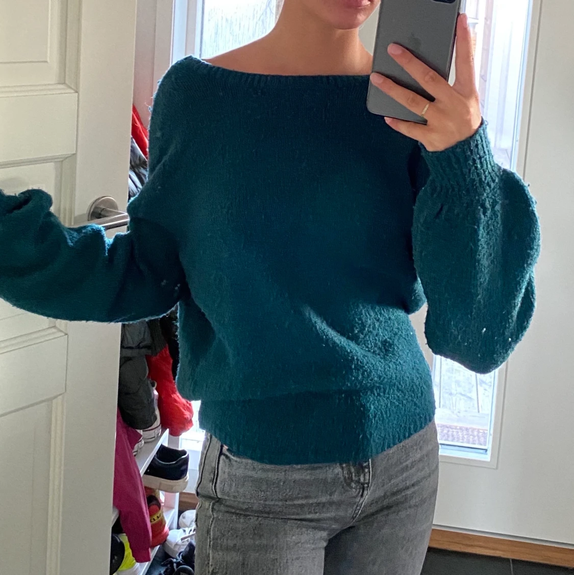 Stickad Blågrön tröja ifrån Linn Ahlborg med NAKD - 90