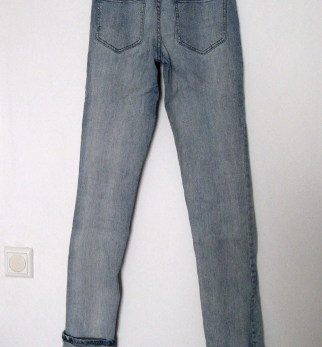 Ljusblå jeans med hög midja - 1398869449