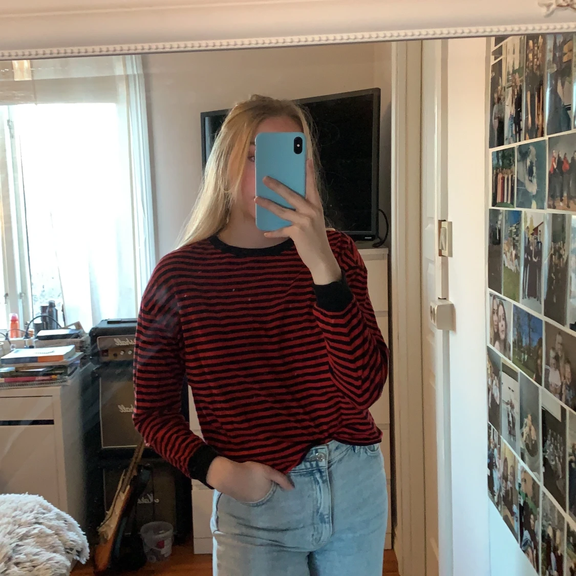 Randig långärmad tröja, storlek S - 90