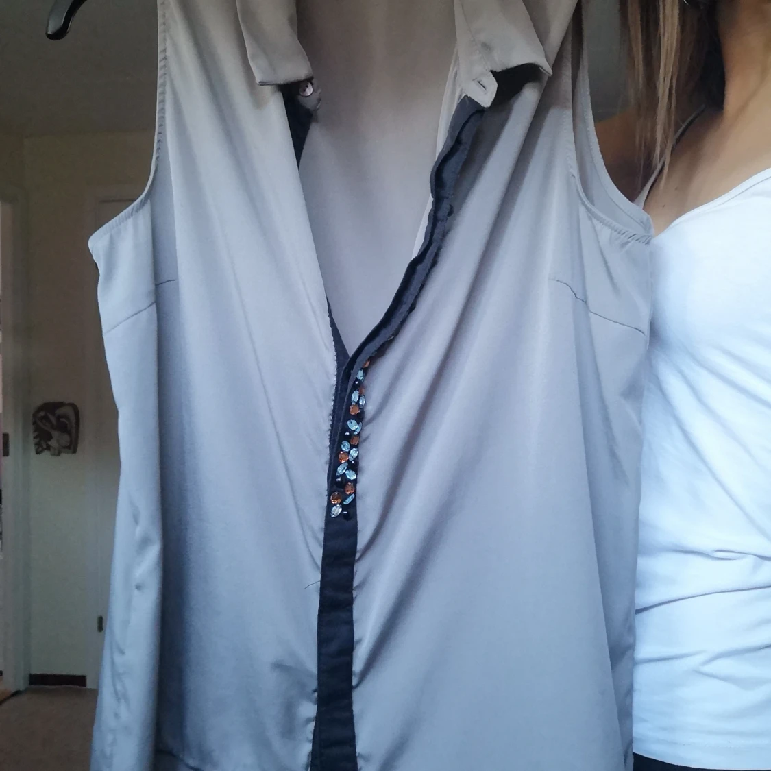 Grå Blus/linne från Vila - 91