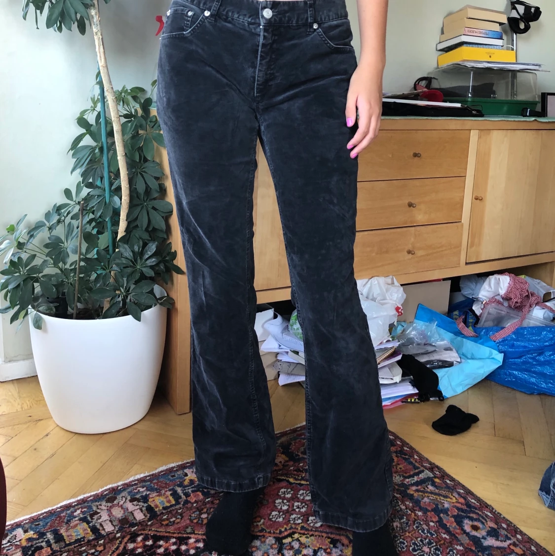 Drömmiga bootcut plyschbyxor - 91