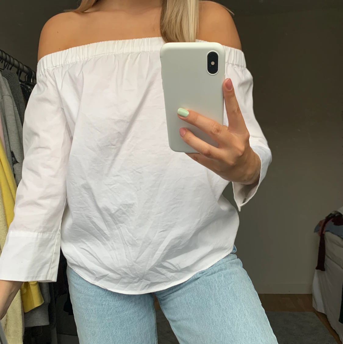 Vit offshoulder blus från zara - 90