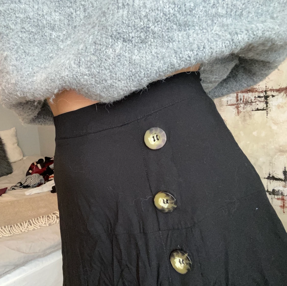 Långkjol med slits  - 91