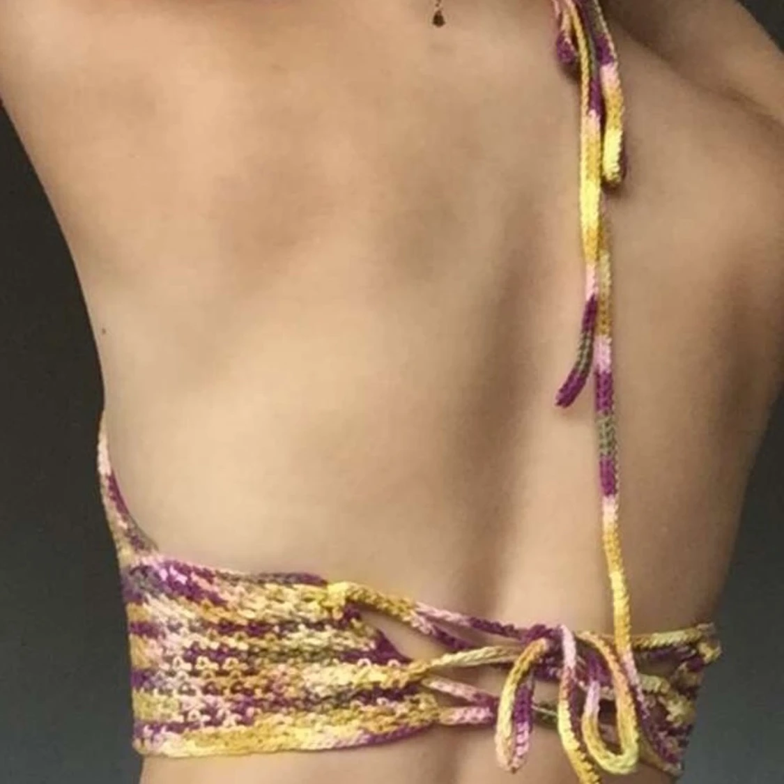 Färgglad virkad topp - 91