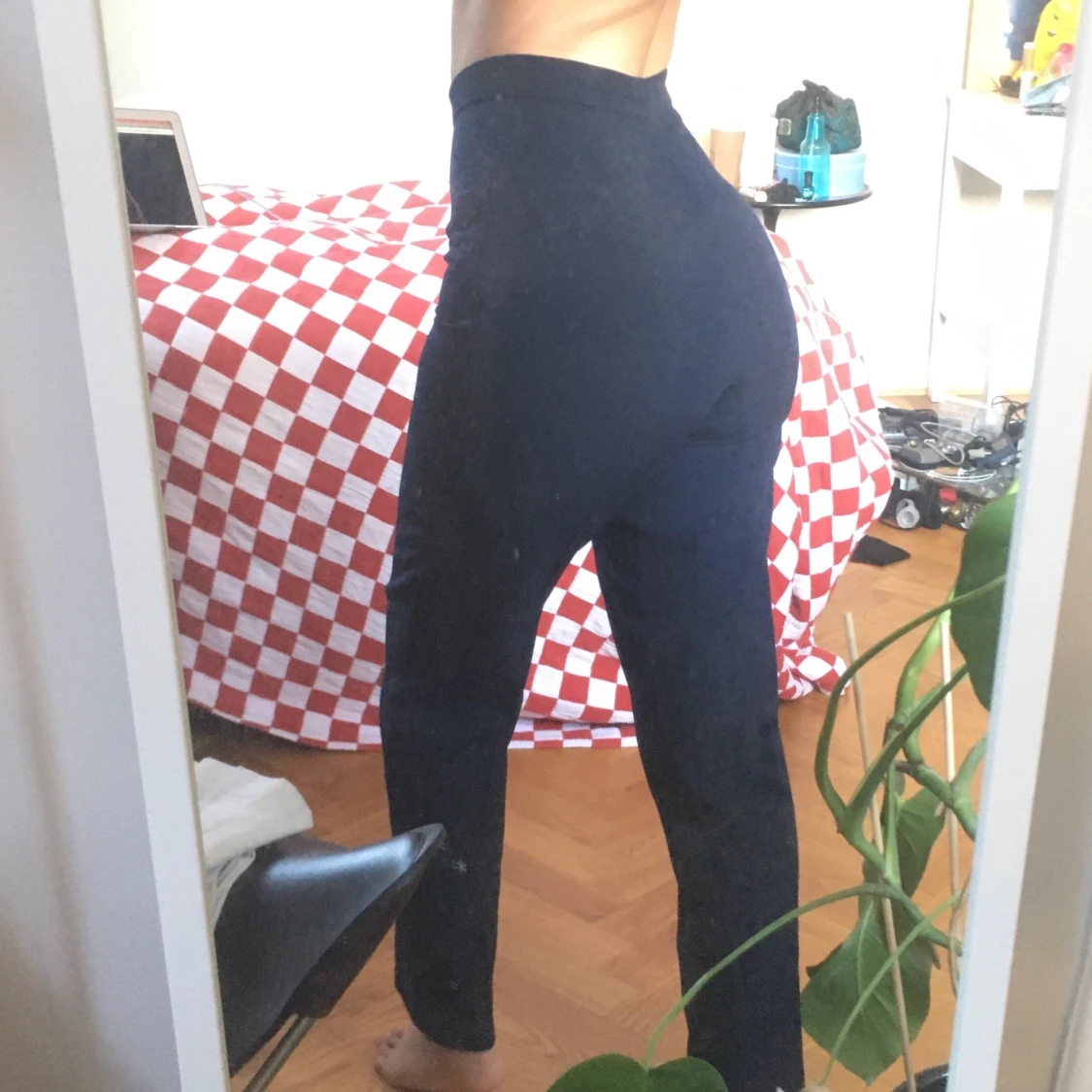 Vintage kostymbyxor i mörkblått  - 90