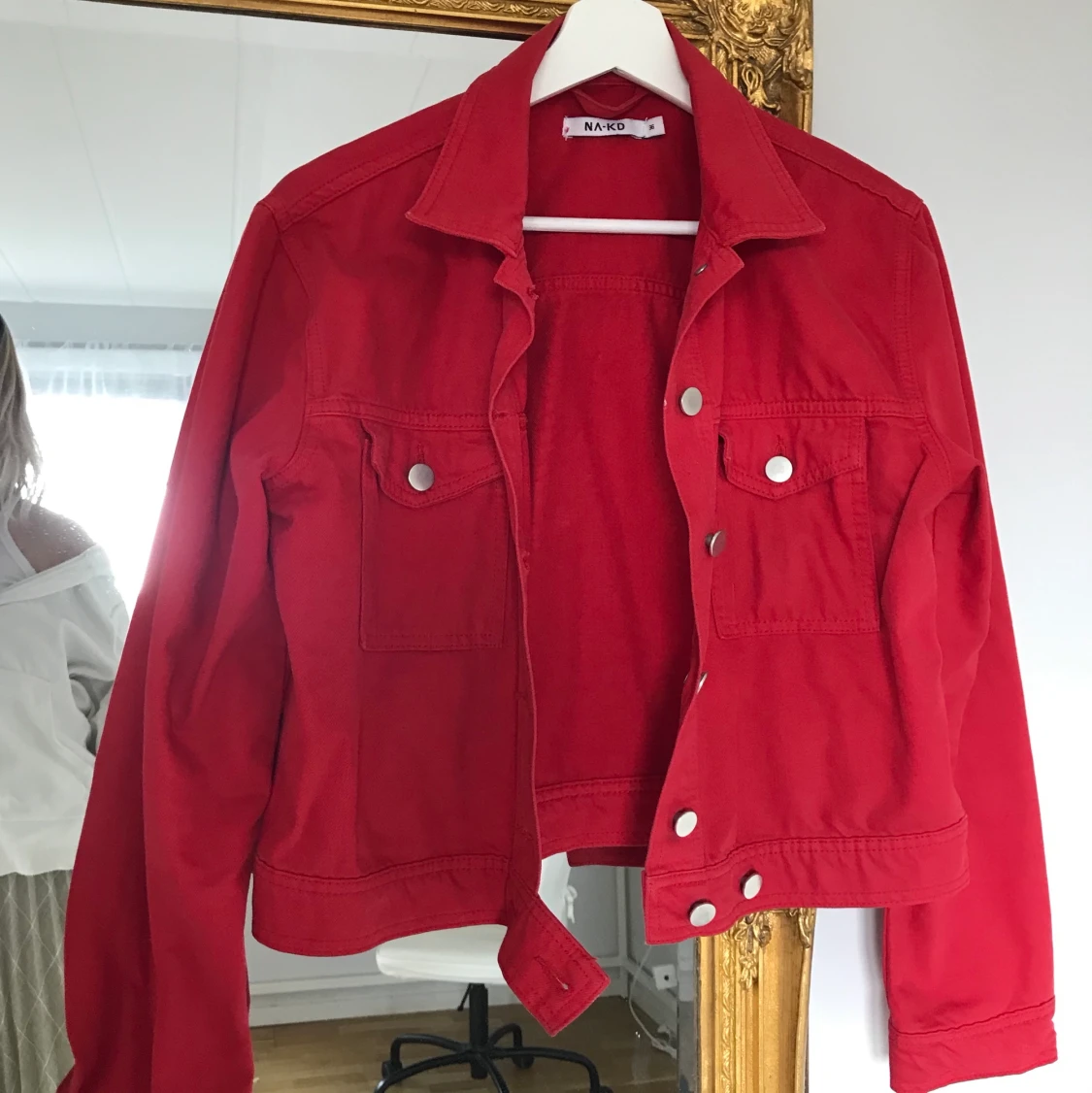 Röd jeansjacka  - 90