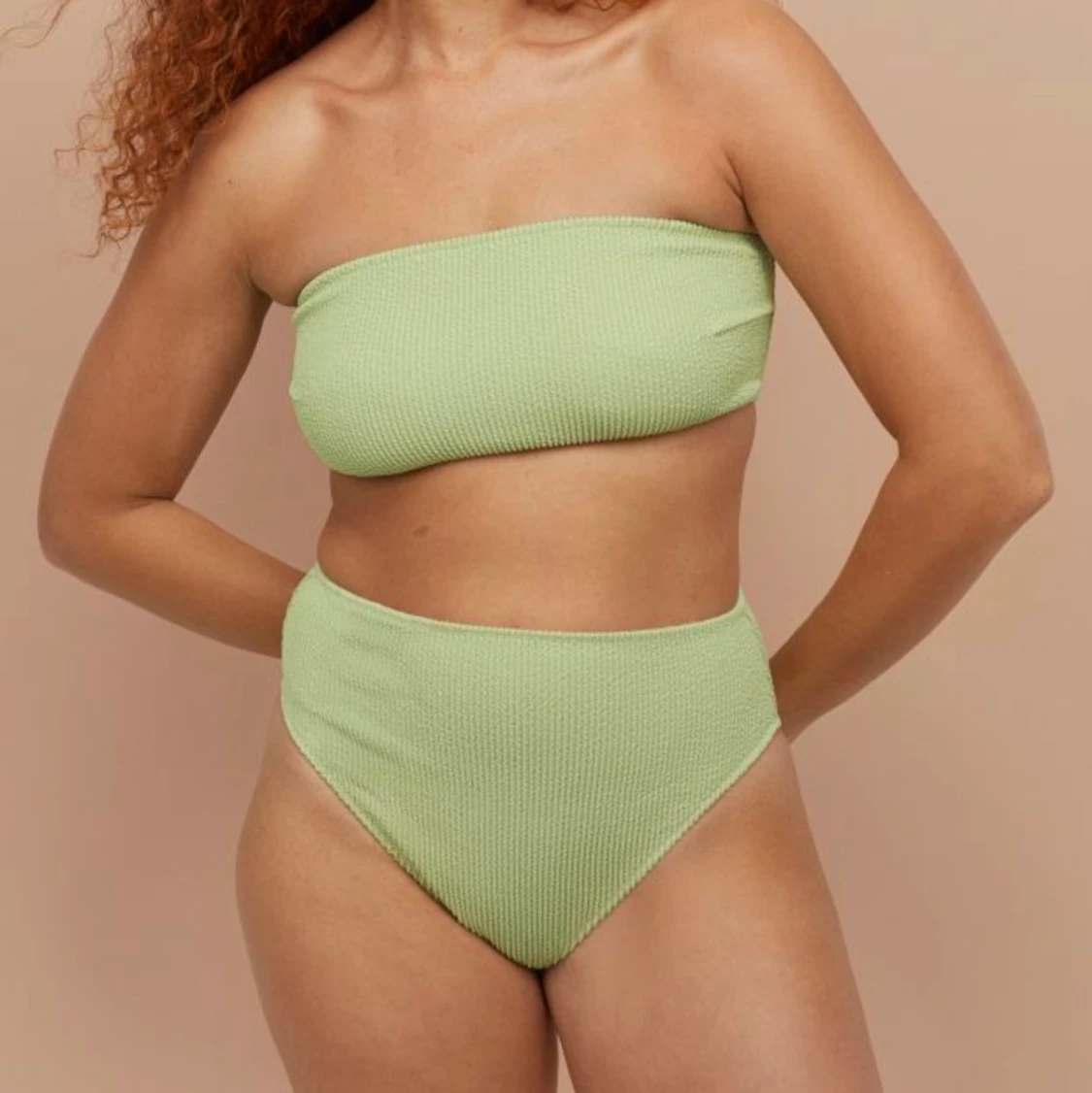 Grön highwaisted bikiniunderdel - 90