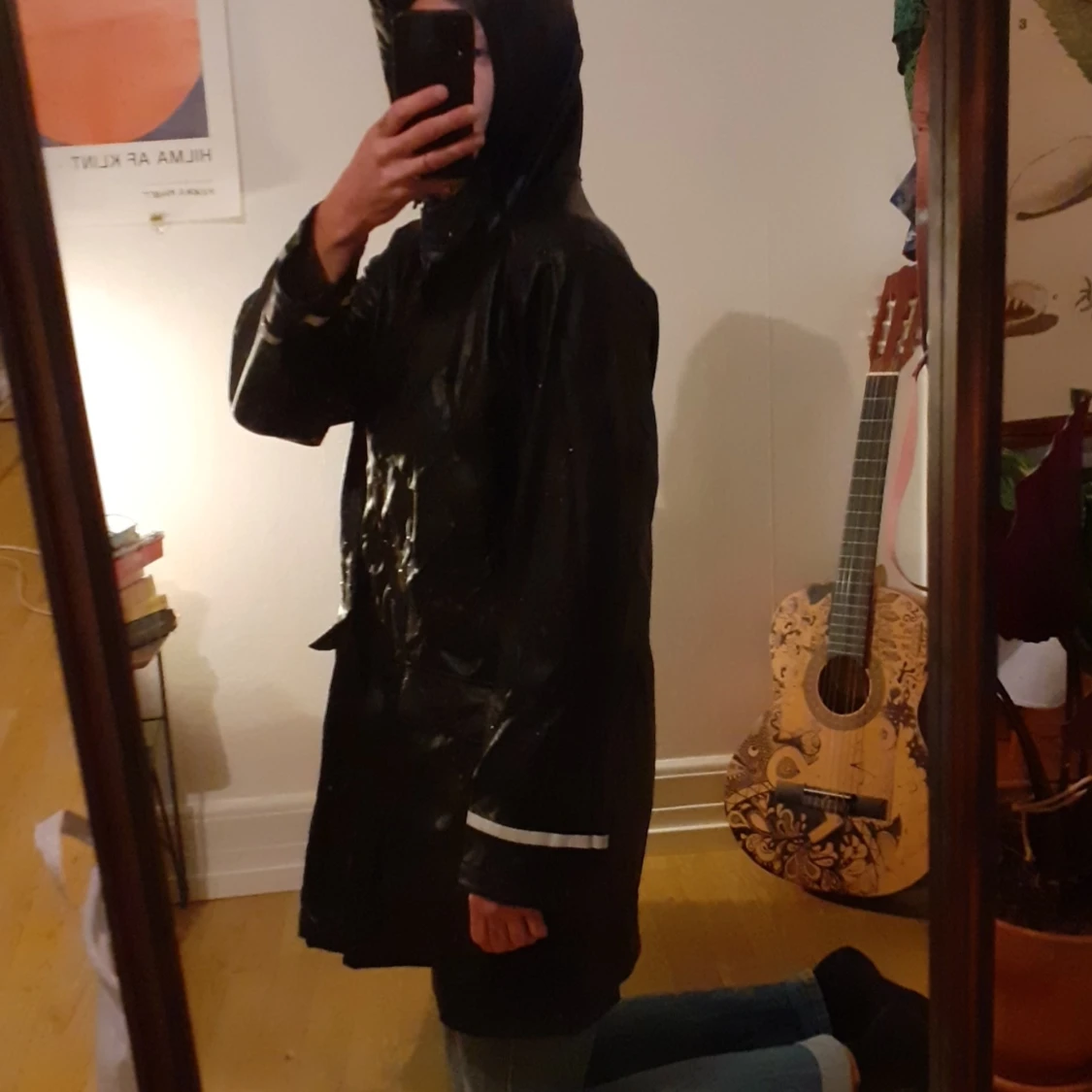 Svart regnjacka  - 90