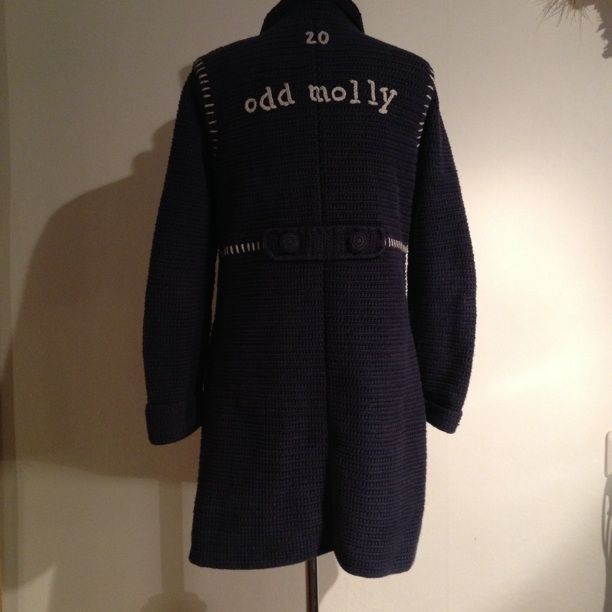 Odd Molly, 020 crochet grandma coat. 100% bomull. Marinblå. Fint skick. |  Plick