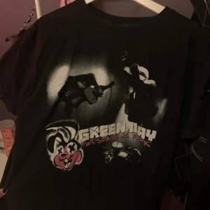 Green Day tshirt - Köpt någonstans på någon rock affär i cypern. Använd ett fåtal gånger men i fint skick. Stå att det är storlek L men skulle mer säga att de e Xs-M. 150 kr+frakt❤️