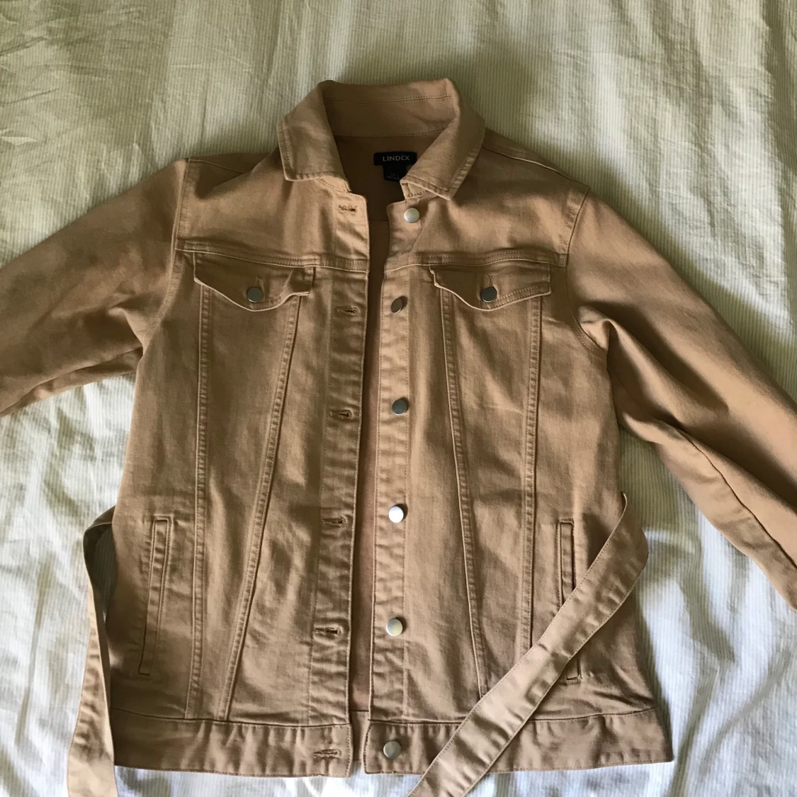 Beige oversized jeansjacka - 90