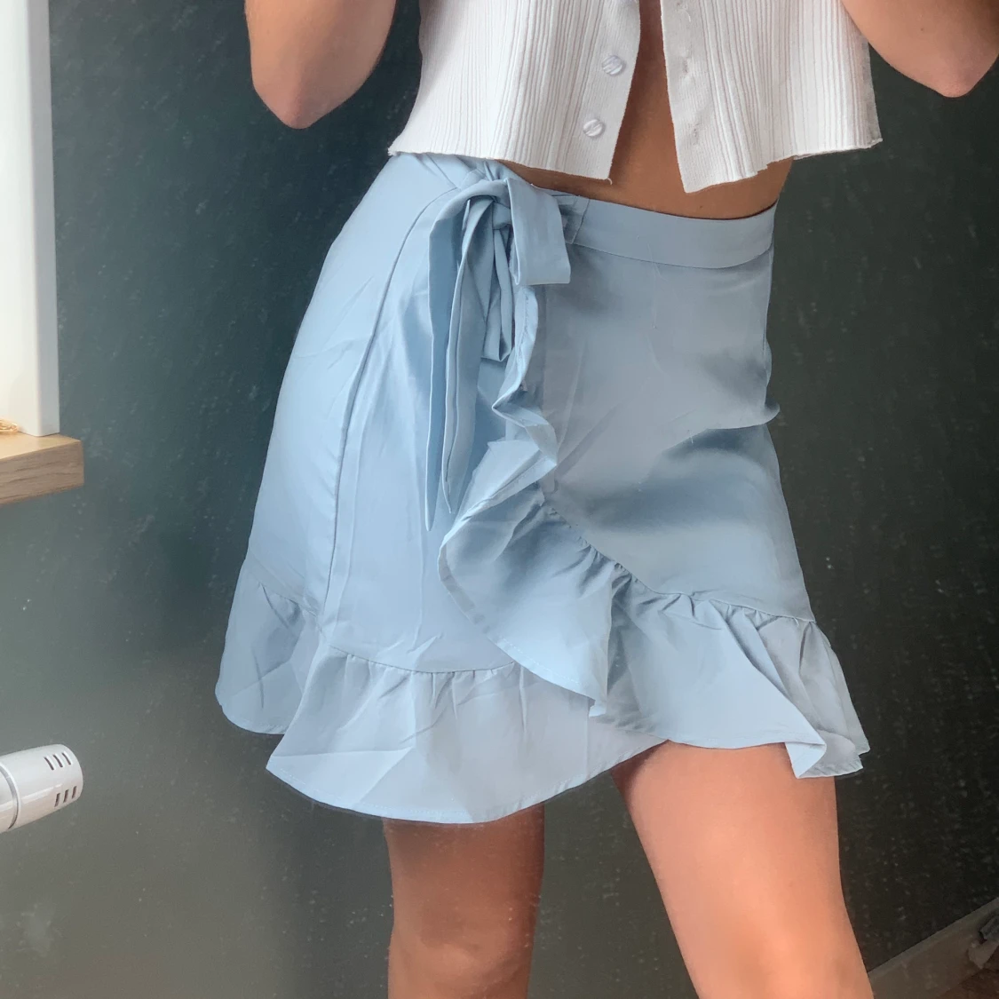 Supergullig blå volangkjol!🦋🦋 - 90